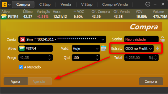 OCO selecionada na boleta do agendamento.png