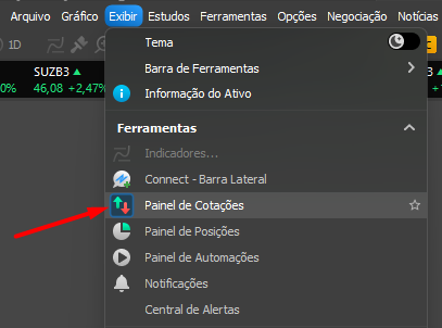 ativando o painel de cotações.png